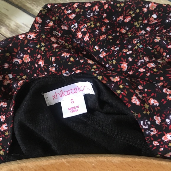 {xhilaration} Floral Burgundy Top Drape Romper - Picture 5 of 7